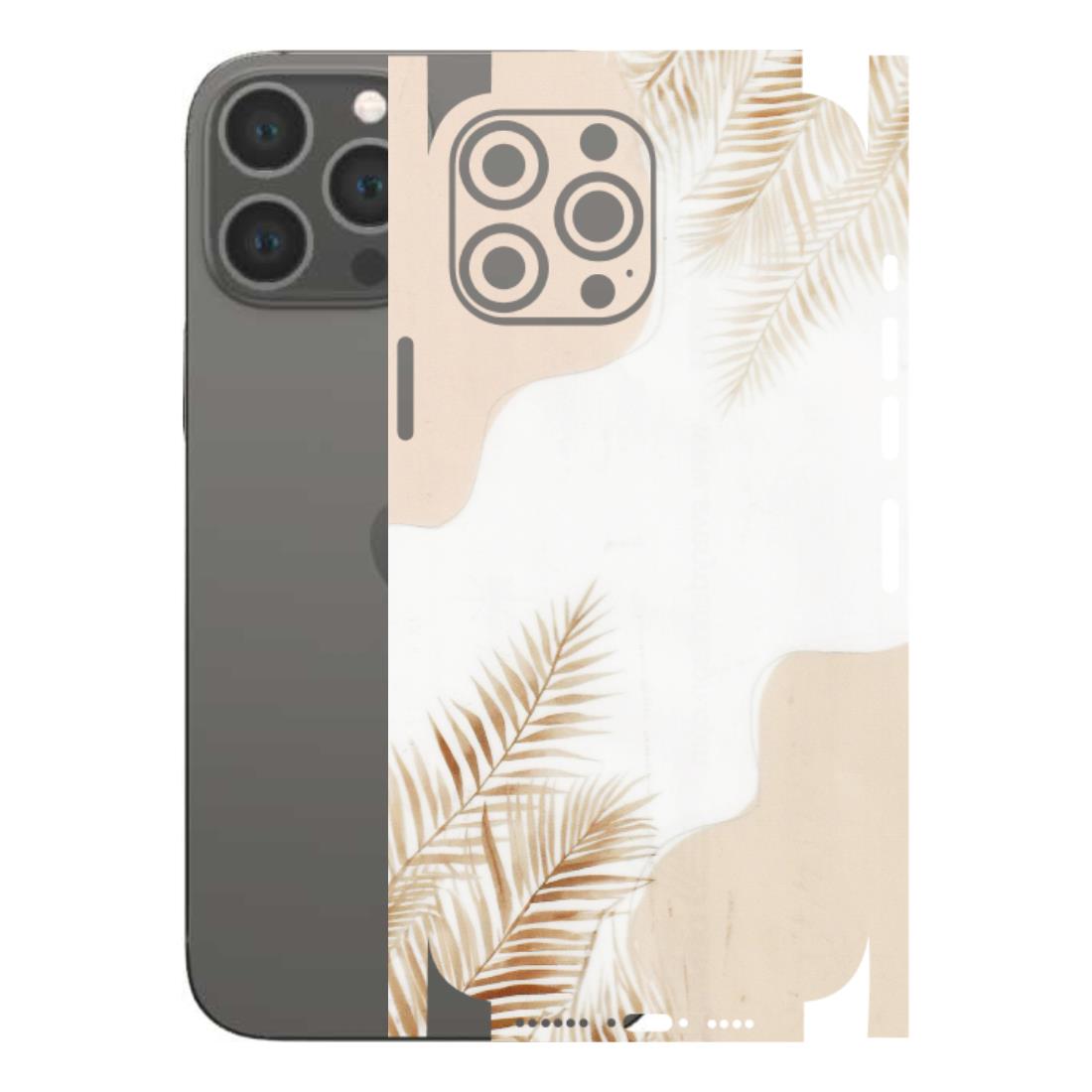 Apple iPhone Skins (All Models) - Gold Petals Abstract - Transparent Finish (T-08) iPhone 13 Pro Max