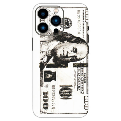 Apple iPhone Skins (All Models) - 100 Dollar Currency - Transparent Finish (T-01) iPhone 13 Pro