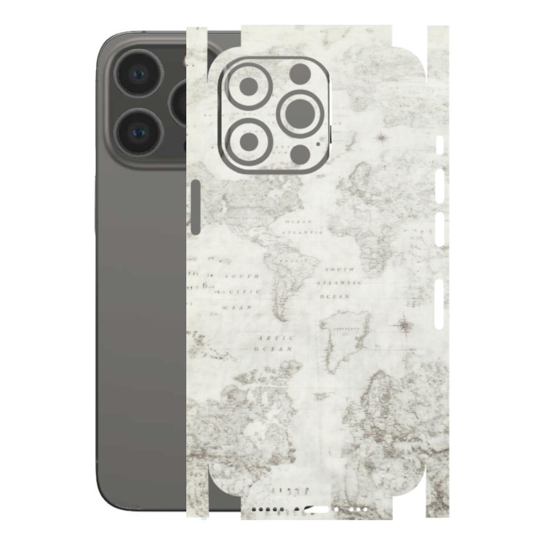 Apple iPhone Skins (All Models) - World Travel Map - Transparent Finish (T-04) iPhone 13 Pro