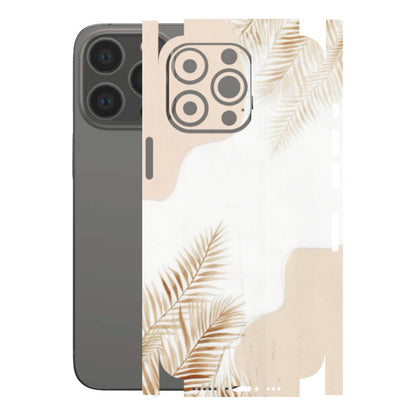 Apple iPhone Skins (All Models) - Gold Petals Abstract - Transparent Finish (T-08) iPhone 13 Pro