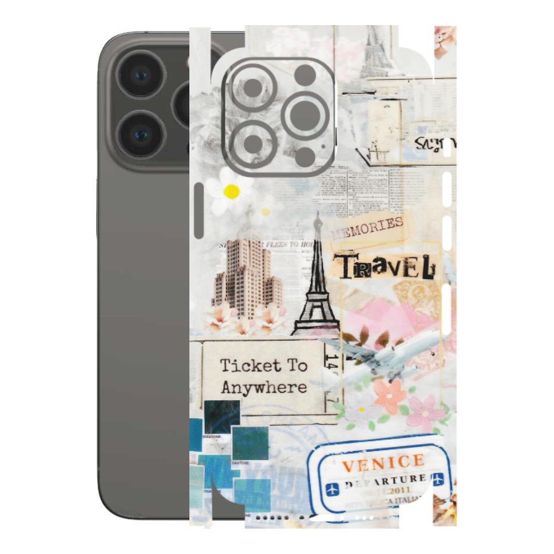 Apple iPhone Skins (All Models) - Travel Memories - Transparent Finish (T-09) iPhone 13 Pro