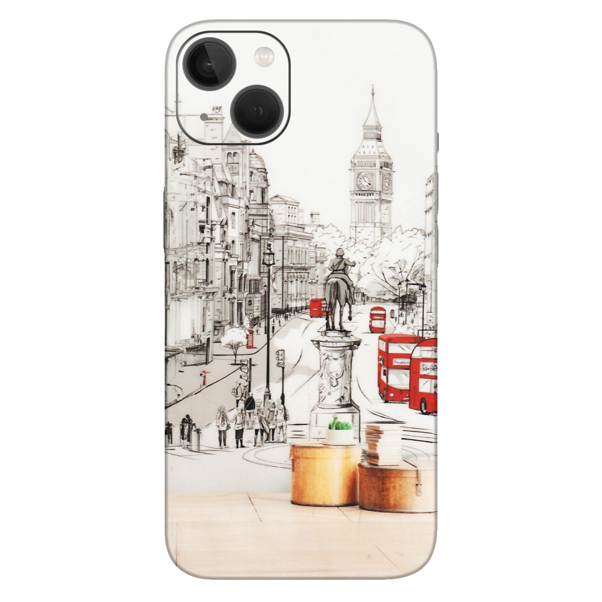 Apple iPhone Skins (All Models) - London Street - Transparent Finish (T-02) iPhone 13
