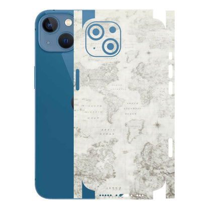 Apple iPhone Skins (All Models) - World Travel Map - Transparent Finish (T-04) iPhone 13