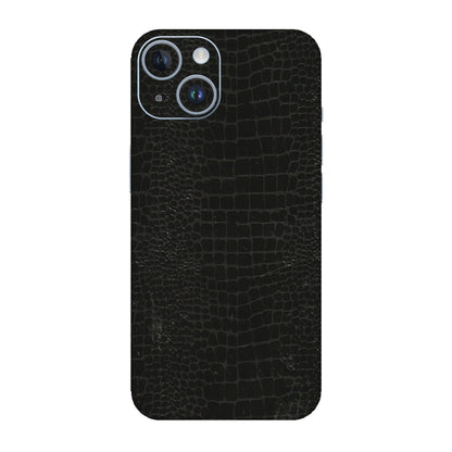 Apple iPhone Skins (All Models) - Snake Leather Black - 3D Embossed Finish (L-107) iPhone 14