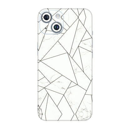 Apple iPhone Skins (All Models) - Luxury White Marble Effect - 3D Embossed Finish (L-168) iPhone 14