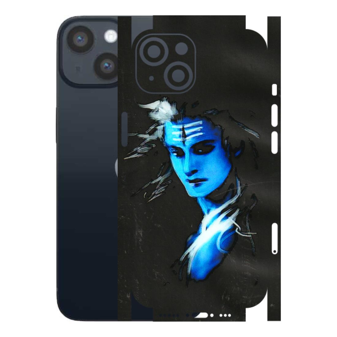 Apple iPhone Skins (All Models) - Har Har Mahadev Blue/Black - 3D Embossed Finish (L-185) iPhone 14