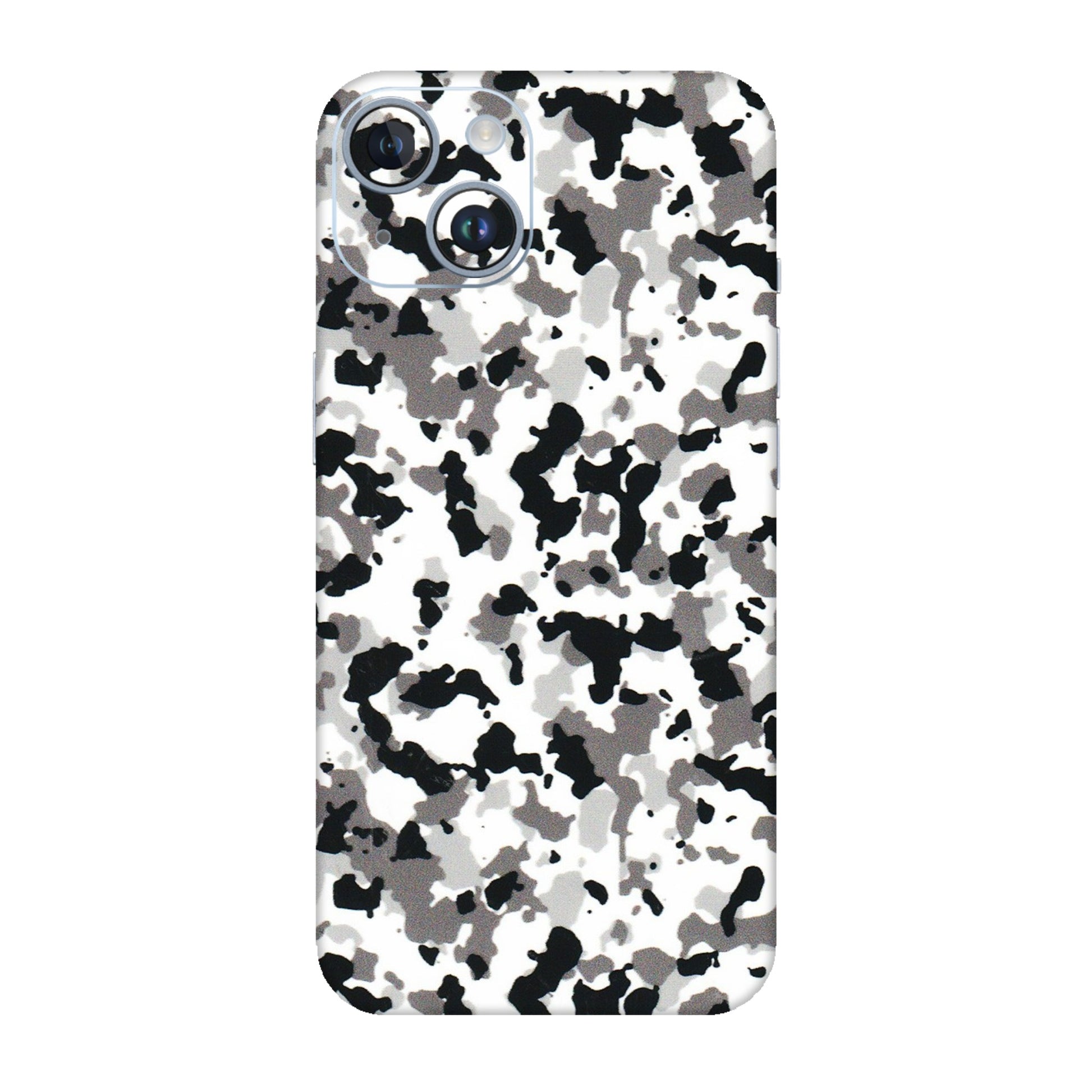Apple iPhone Skins (All Models) - White Black Camouflage - 3D Embossed Finish (L-18) iPhone 14
