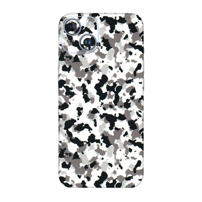 Apple iPhone Skins (All Models) - White Black Camouflage - 3D Embossed Finish (L-18) iPhone 14