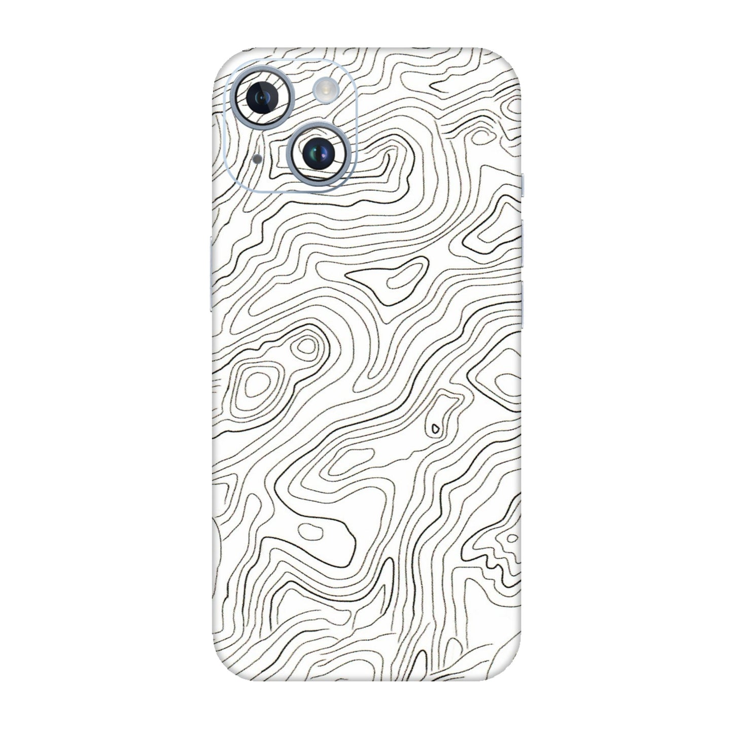 Apple iPhone Skins (All Models) - White Black Swirls - 3D Embossed Finish (L-219) iPhone 14