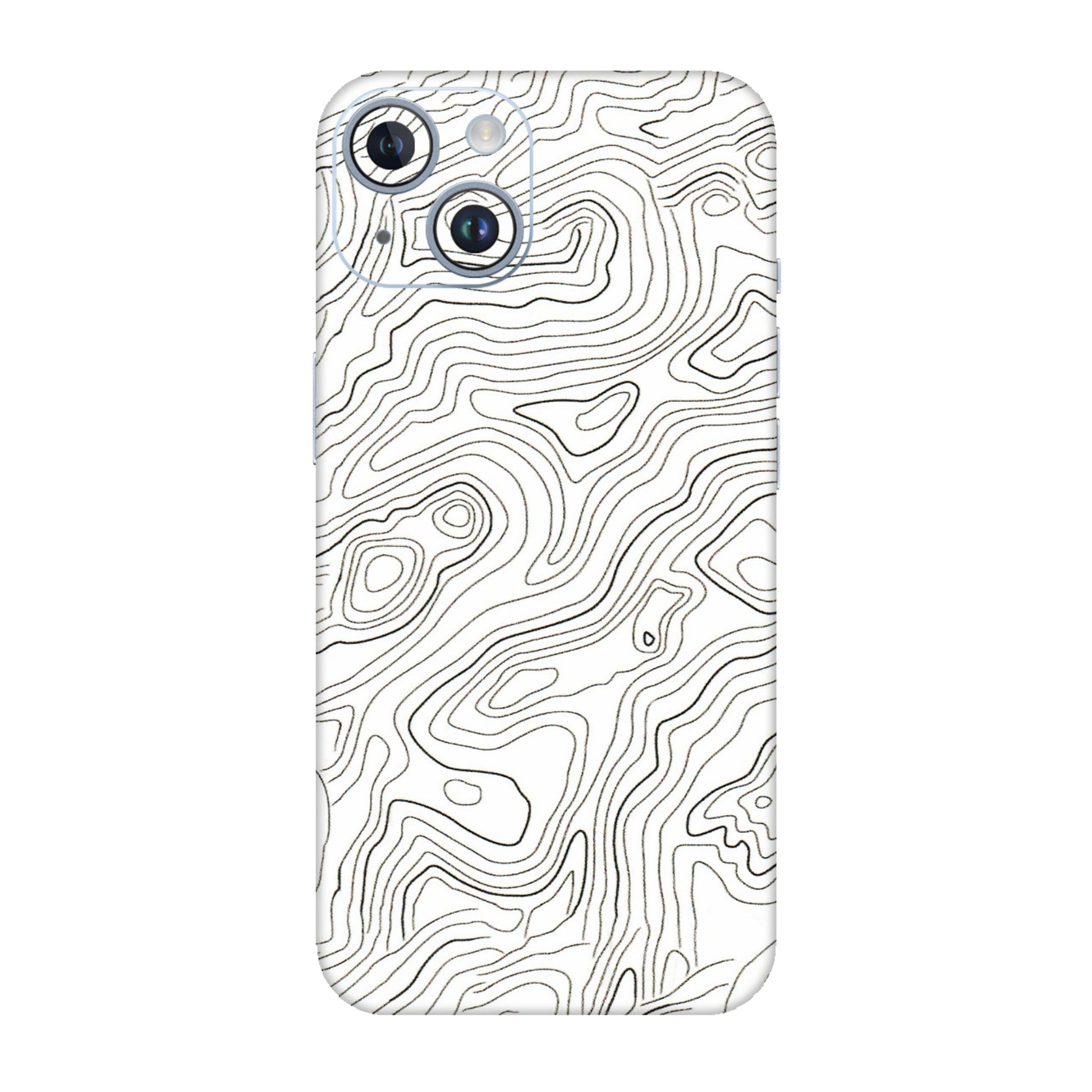 Apple iPhone Skins (All Models) - White Black Swirls - 3D Embossed Finish (L-219) iPhone 14