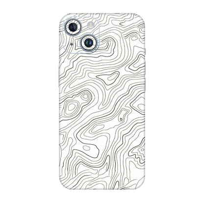 Apple iPhone Skins (All Models) - White Black Swirls - 3D Embossed Finish (L-219) iPhone 14
