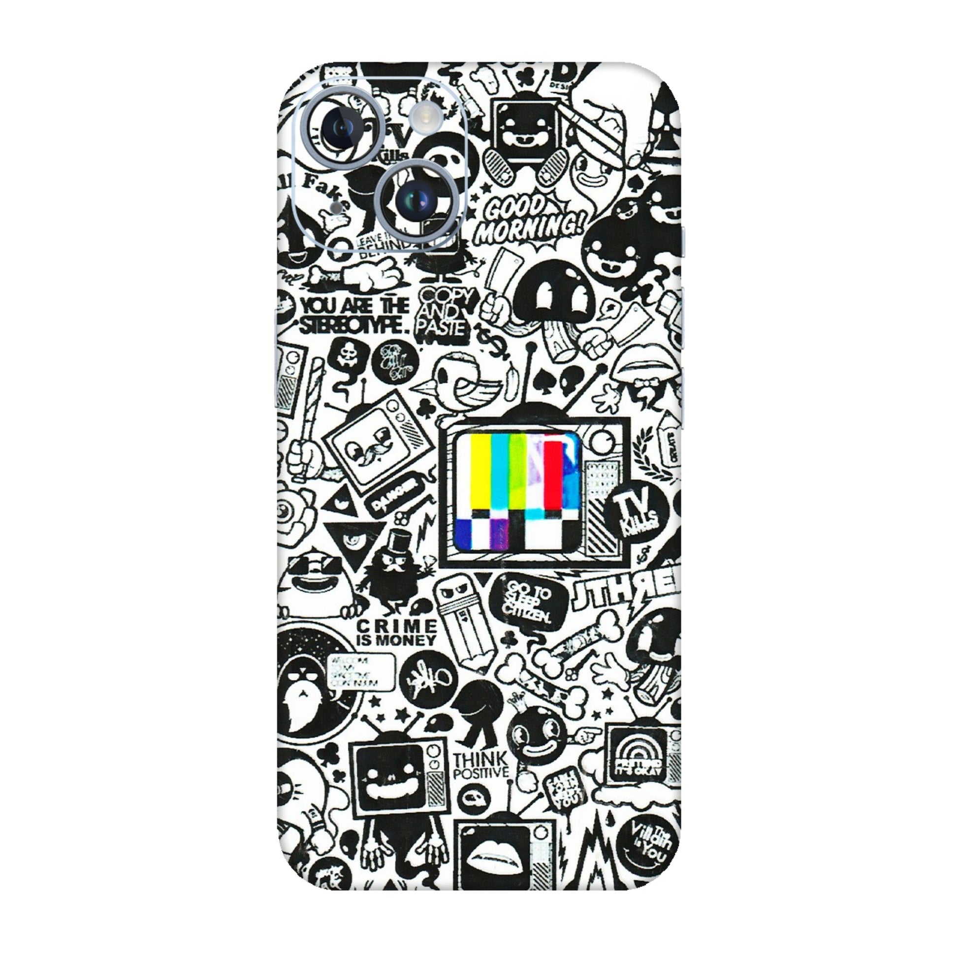 Apple iPhone Skins (All Models) - Doodles Positive Art - 3D Embossed Finish (L-263) iPhone 14