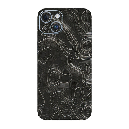 Apple iPhone Skins (All Models) - Abstract White Line Map - 3D Embossed Finish (L-269) iPhone 14
