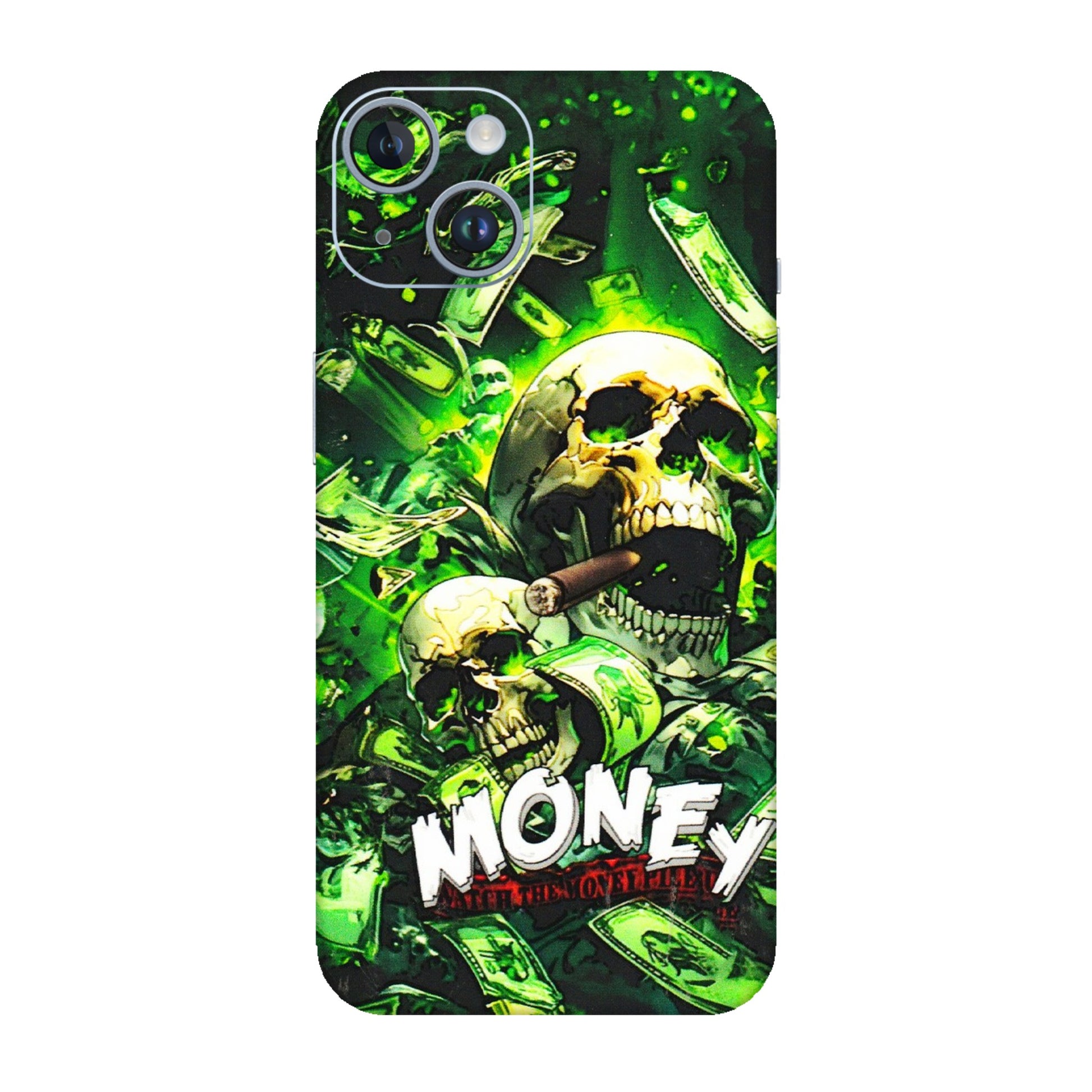 Apple iPhone Skins (All Models) - Skull Money - 3D Embossed Finish (L-303) iPhone 14