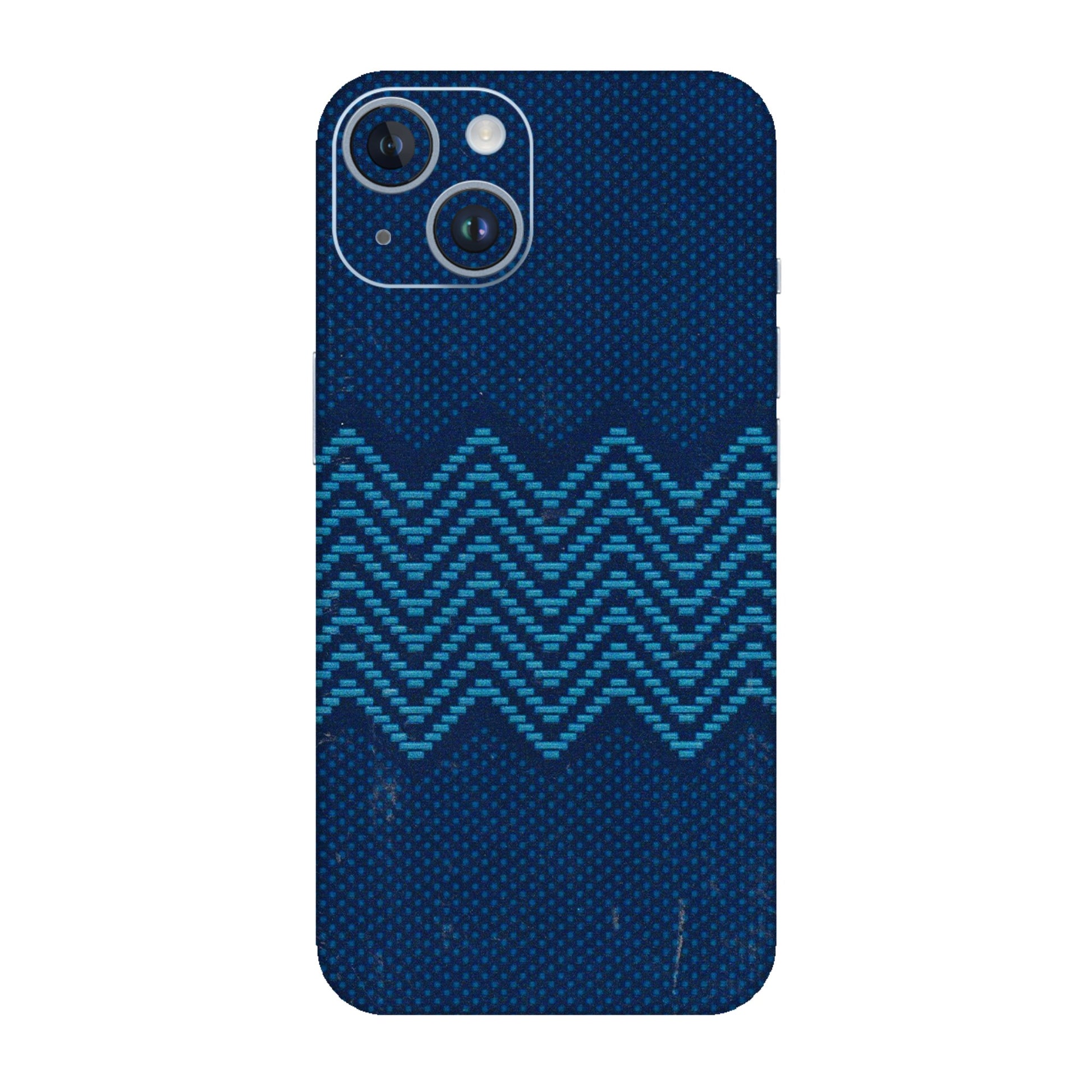 Apple iPhone Skins (All Models) - Blue Sober Waves - 3D Embossed Finish (L-306) iPhone 14