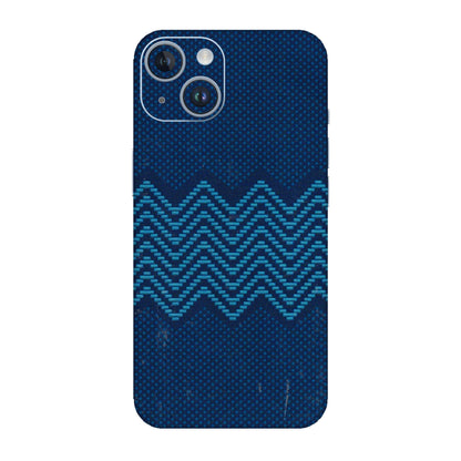 Apple iPhone Skins (All Models) - Blue Sober Waves - 3D Embossed Finish (L-306) iPhone 14