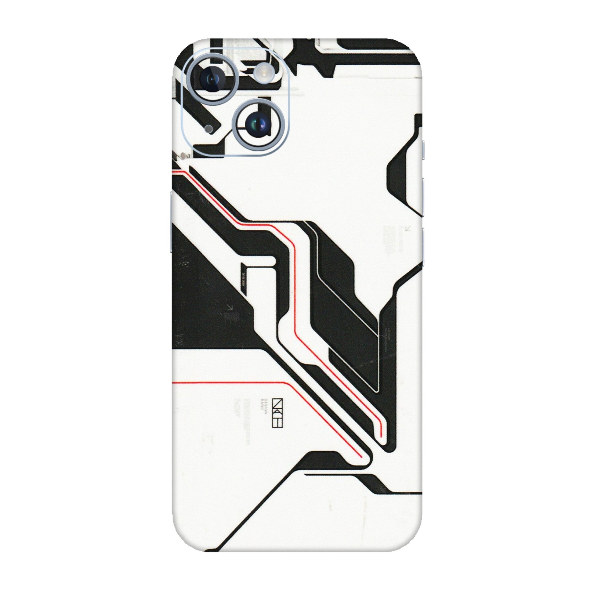 Apple iPhone Skins (All Models) - White Techy Logo - 3D Embossed Finish (L-312) iPhone 14