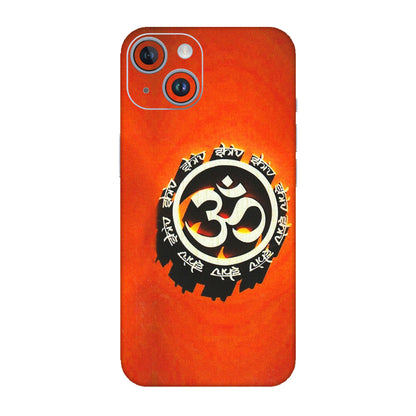 Apple iPhone Skins (All Models) - Aum Shiv Orange - 3D Embossed Finish (L-32) iPhone 14