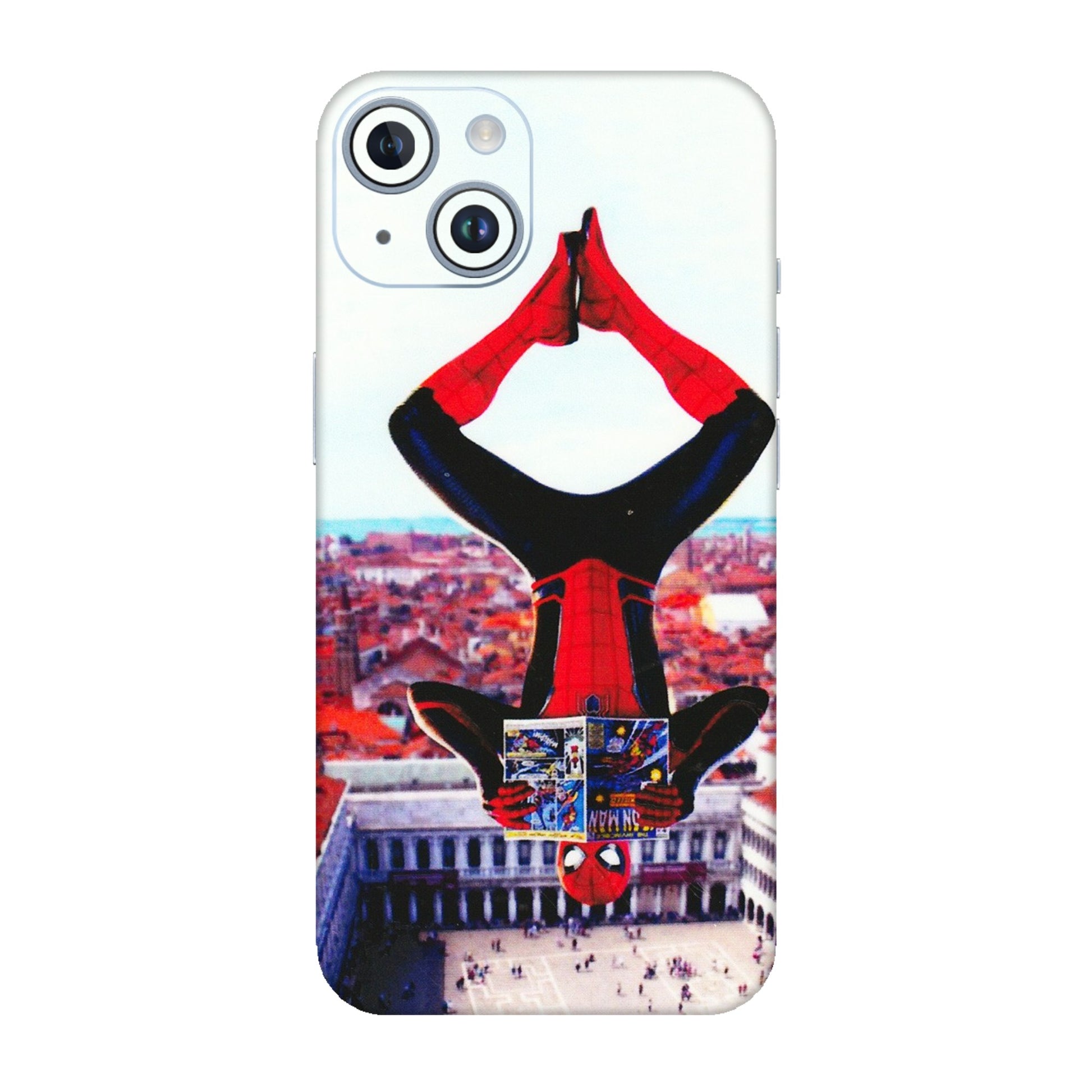 Apple iPhone Skins (All Models) - Spiderman Hanging - 3D Embossed Finish (L-53) iPhone 14