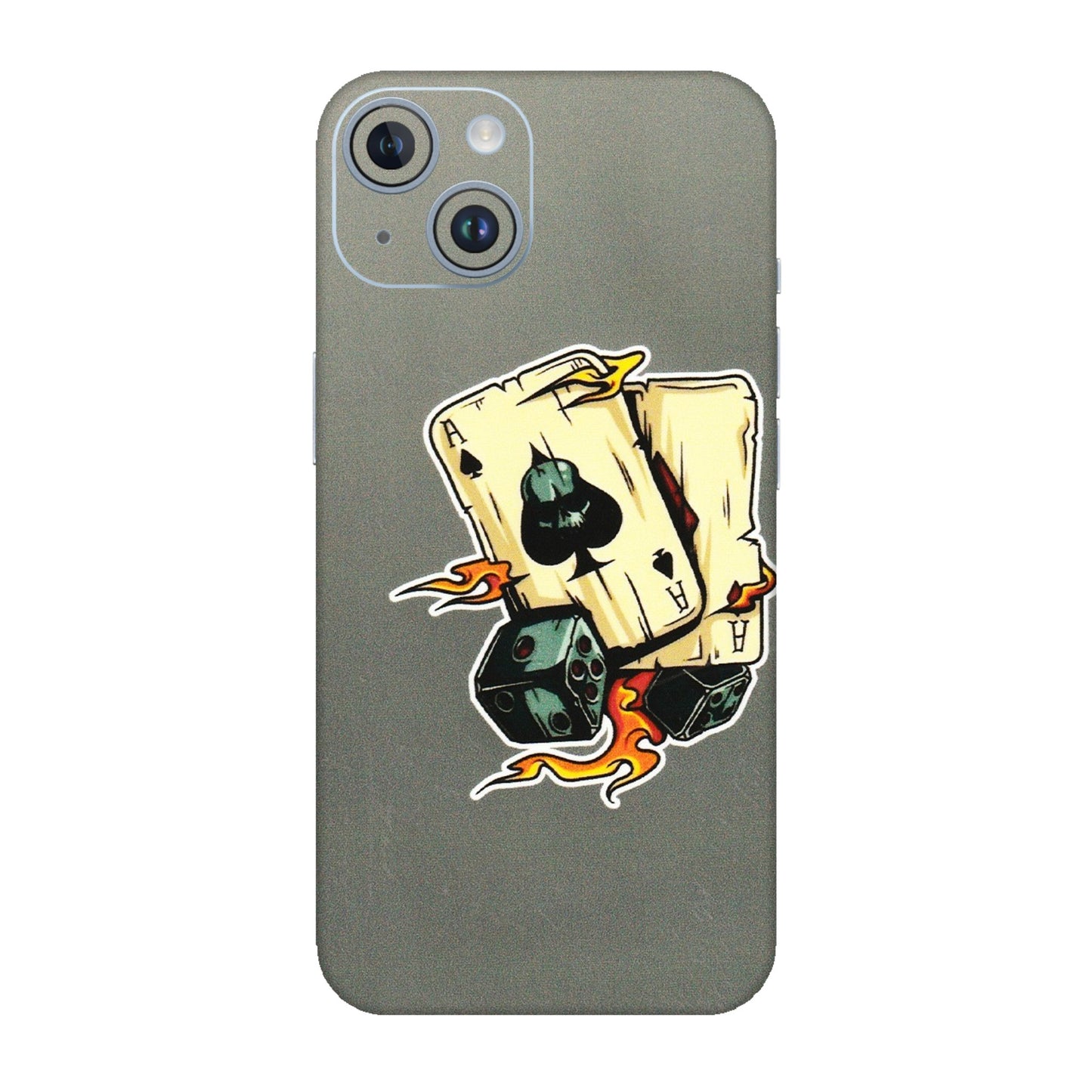 Apple iPhone Skins (All Models) - Grey Cards Of Ace - 3D Embossed Finish (L-77) iPhone 14