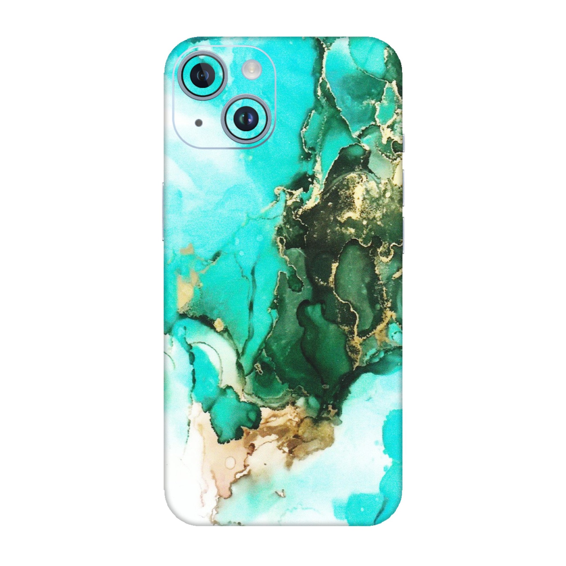 Apple iPhone Skins (All Models) - The Blue Gold Marble - Matte Finish (M-124) iPhone 14
