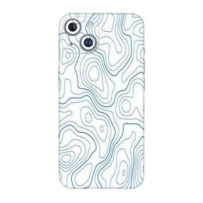 Apple iPhone Skins (All Models) - Blue And White Swirls - Matte Finish (M-139) iPhone 14