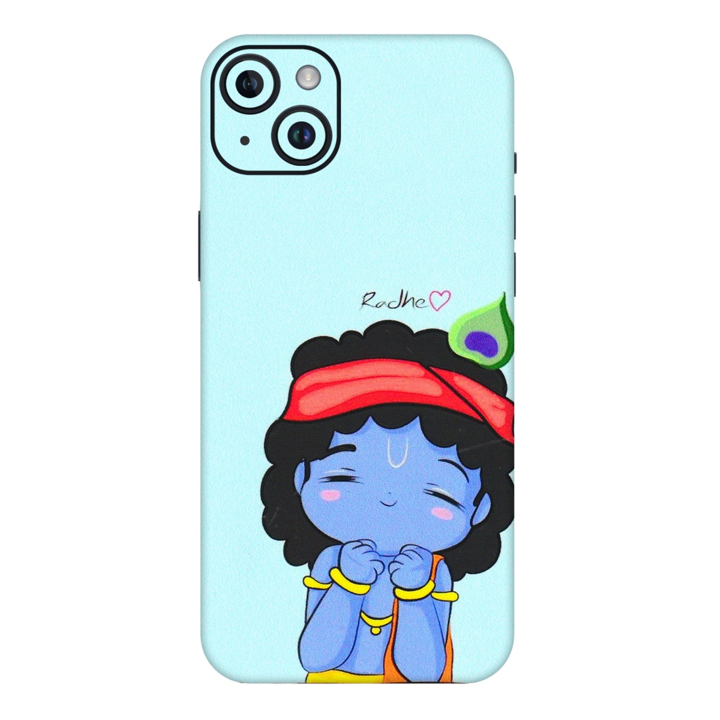 Apple iPhone Skins (All Models) - Radhe Radhe Cute Toon - 3D Embossed Finish (L-05) iPhone 14 Plus