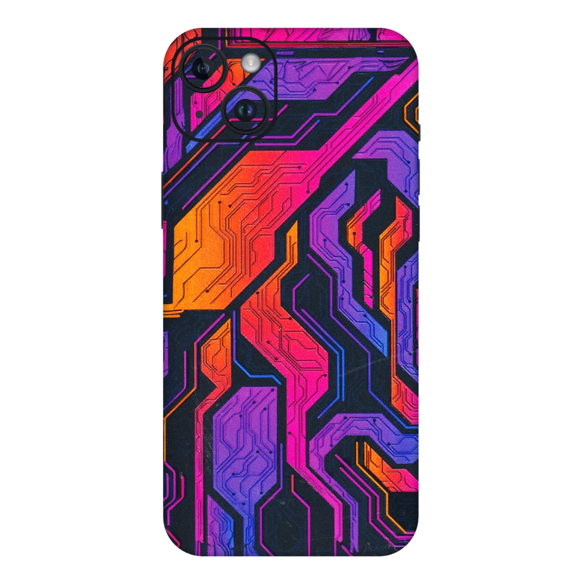 Apple iPhone Skins (All Models) - Tech Circuits Futuristic - 3D Embossed Finish (L-07) iPhone 14 Plus