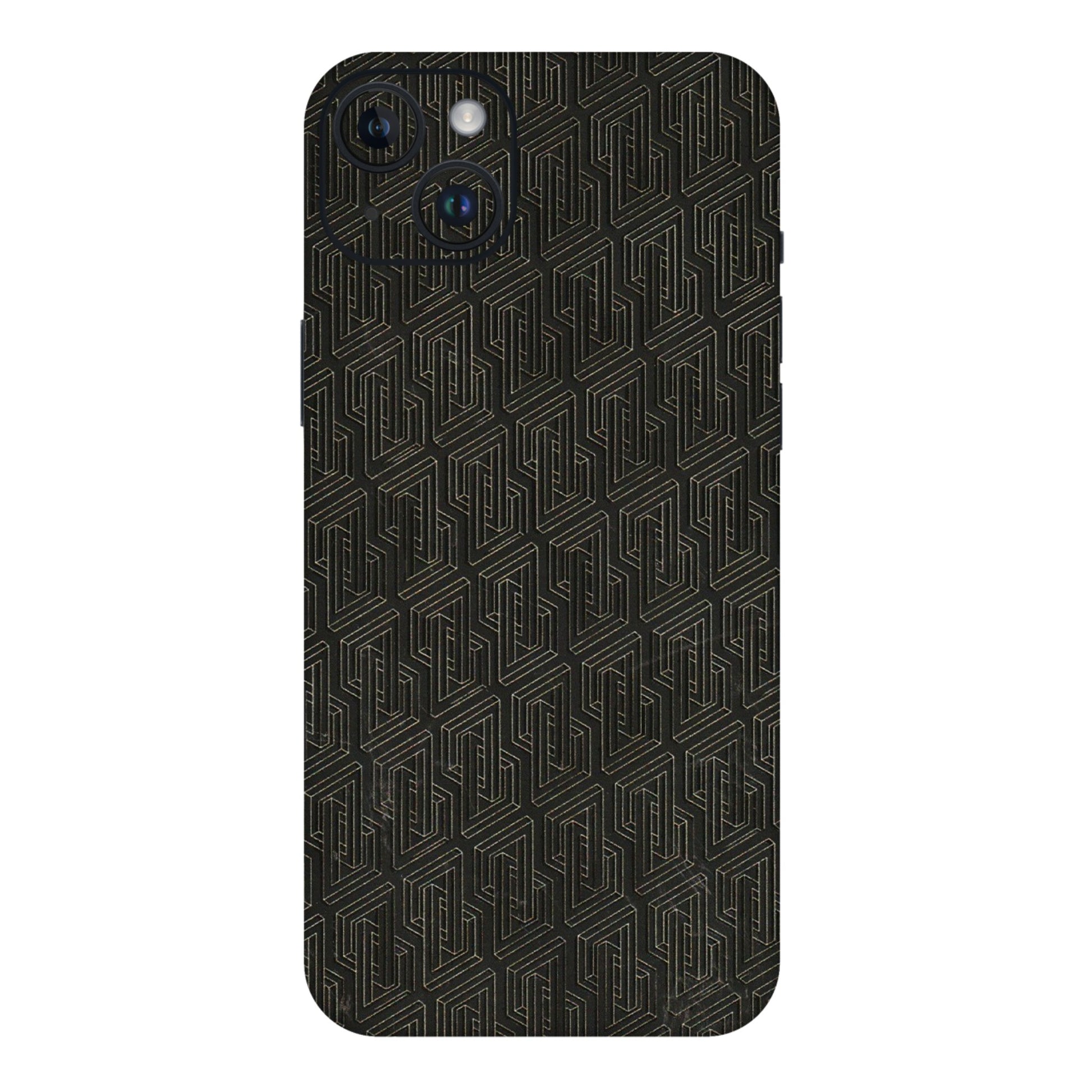 Apple iPhone Skins (All Models) - Black Abstract Pattern - 3D Embossed Finish (L-117) iPhone 14 Plus