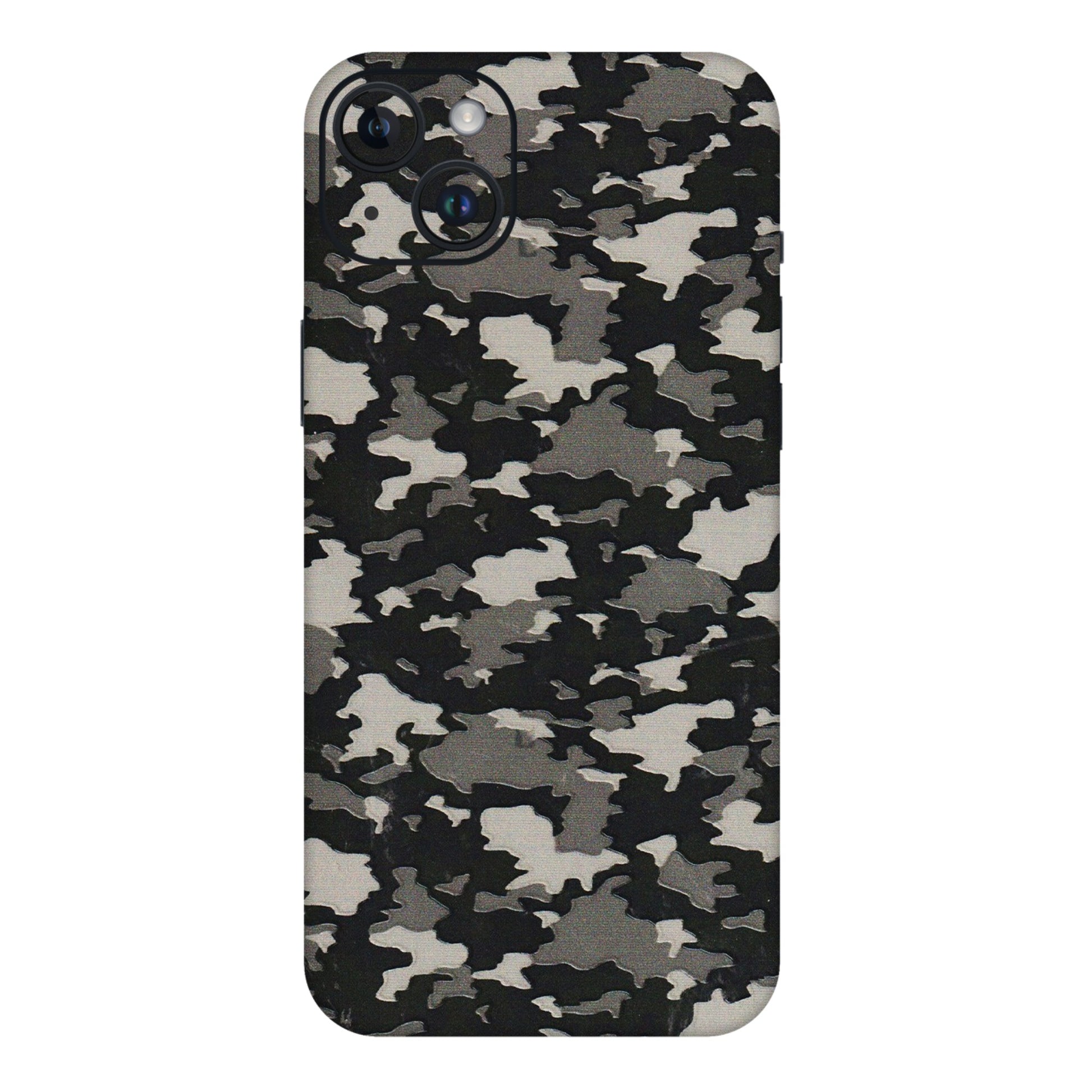 Apple iPhone Skins (All Models) - Black/Grey Camoflaunge - 3D Embossed Finish (L-142) iPhone 14 Plus