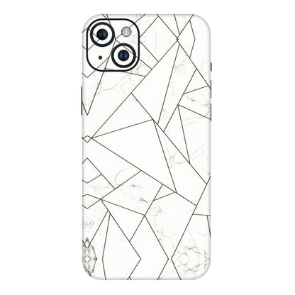 Apple iPhone Skins (All Models) - Luxury White Marble Effect - 3D Embossed Finish (L-168) iPhone 14 Plus