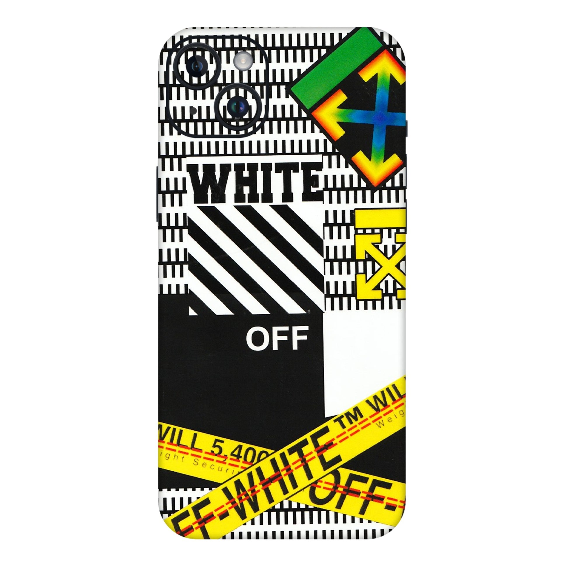 Apple iPhone Skins (All Models) - White Off Abstract - 3D Embossed Finish (L-172) iPhone 14 Plus