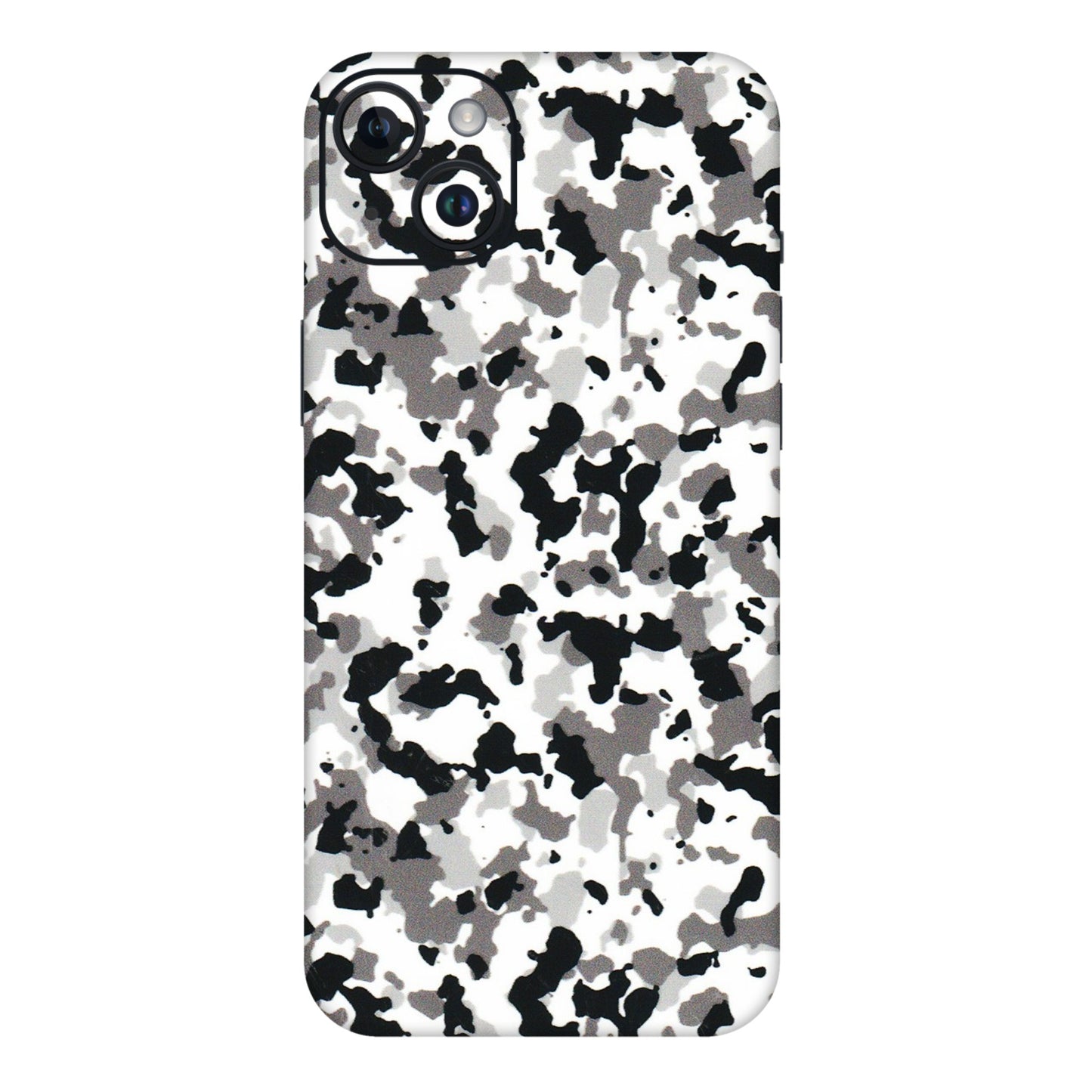 Apple iPhone Skins (All Models) - White Black Camouflage - 3D Embossed Finish (L-18) iPhone 14 Plus