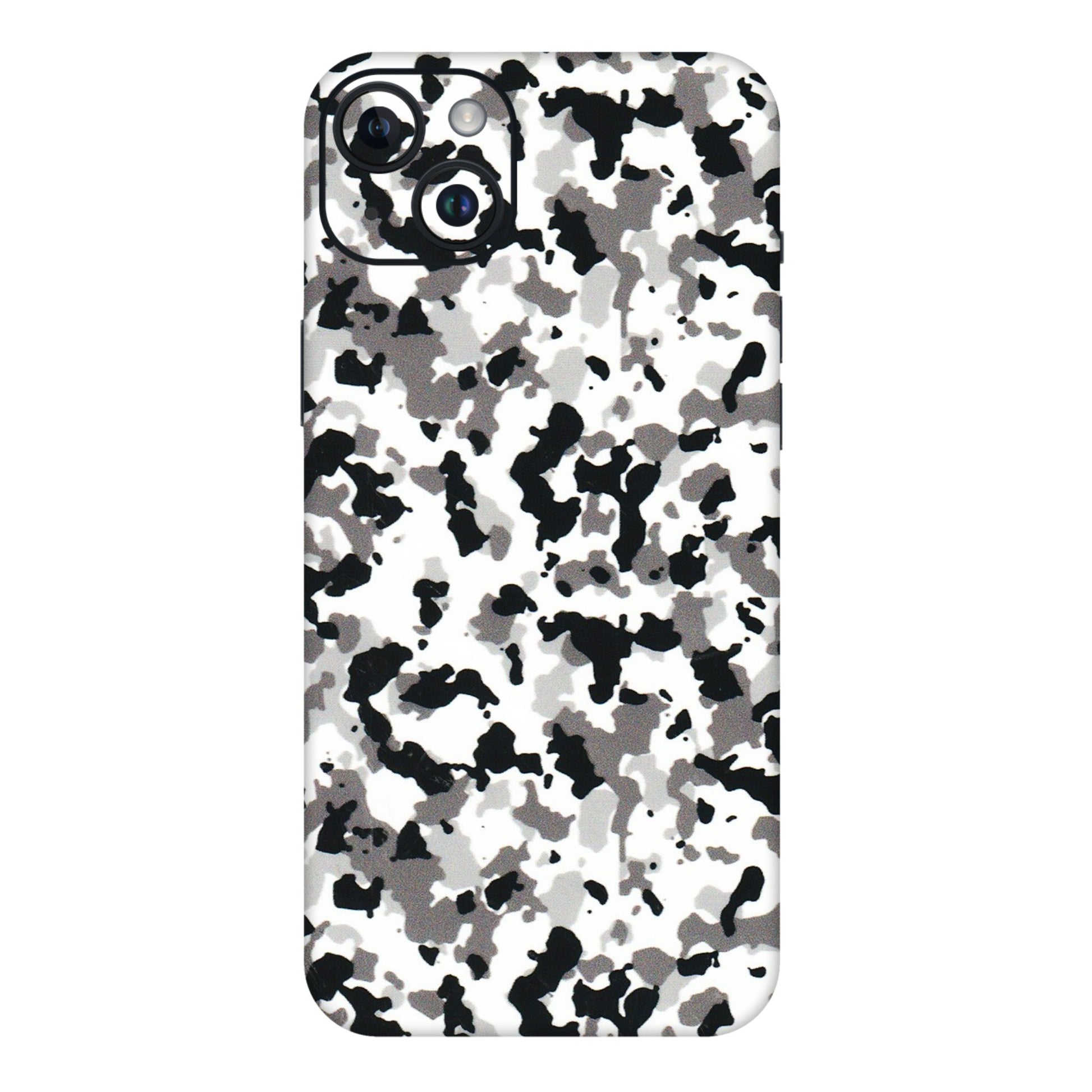 Apple iPhone Skins (All Models) - White Black Camouflage - 3D Embossed Finish (L-18) iPhone 14 Plus