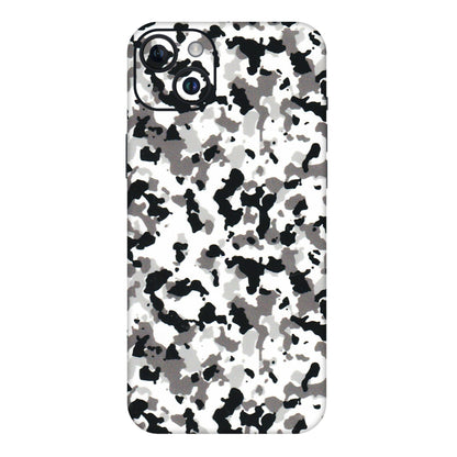 Apple iPhone Skins (All Models) - White Black Camouflage - 3D Embossed Finish (L-18) iPhone 14 Plus
