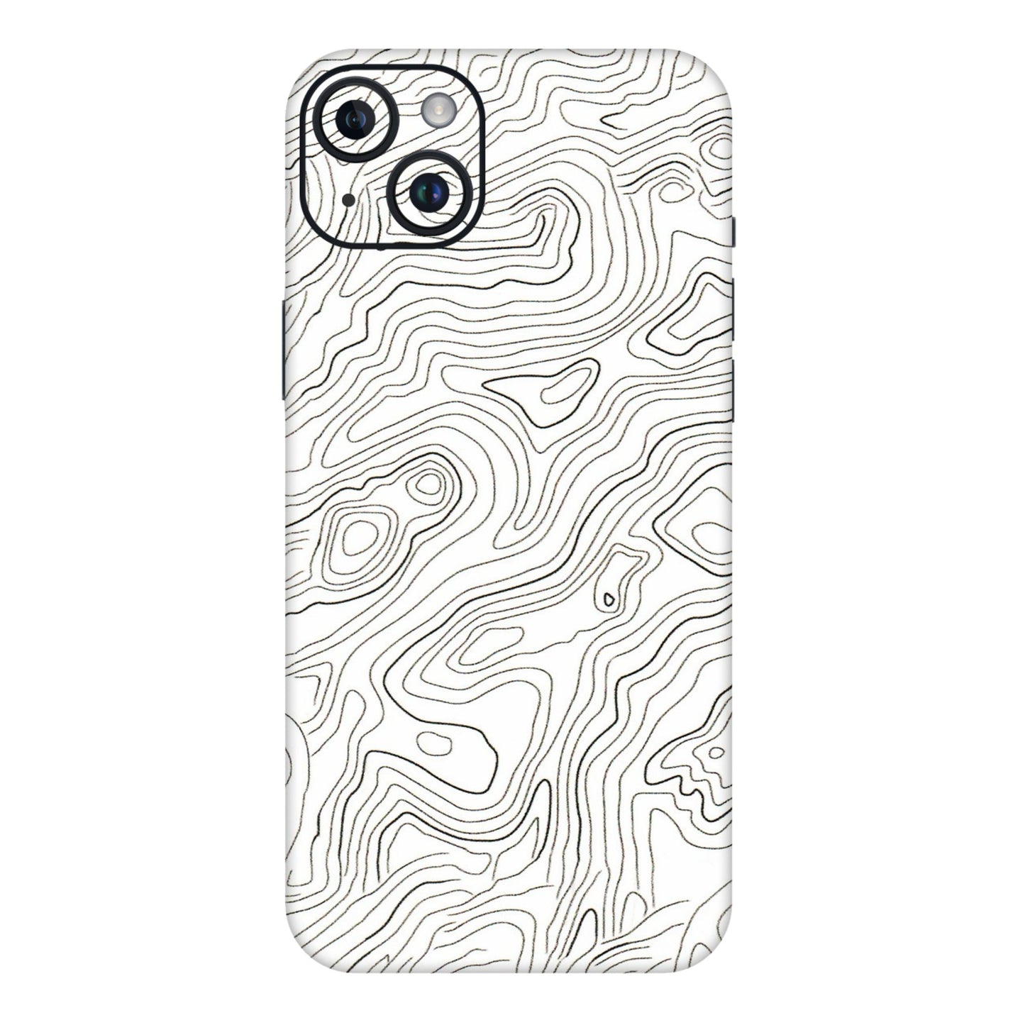 Apple iPhone Skins (All Models) - White Black Swirls - 3D Embossed Finish (L-219) iPhone 14 Plus