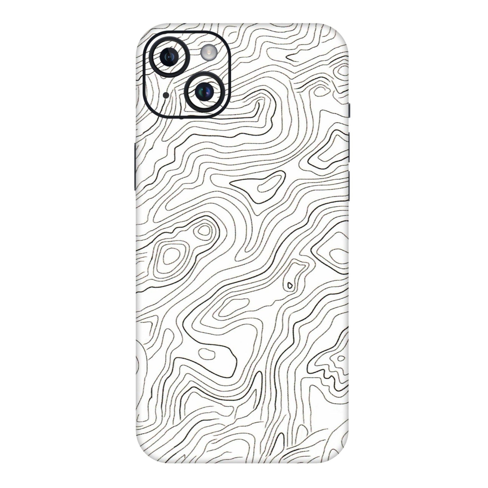 Apple iPhone Skins (All Models) - White Black Swirls - 3D Embossed Finish (L-219) iPhone 14 Plus