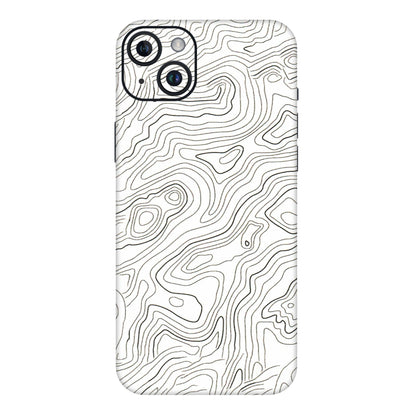Apple iPhone Skins (All Models) - White Black Swirls - 3D Embossed Finish (L-219) iPhone 14 Plus