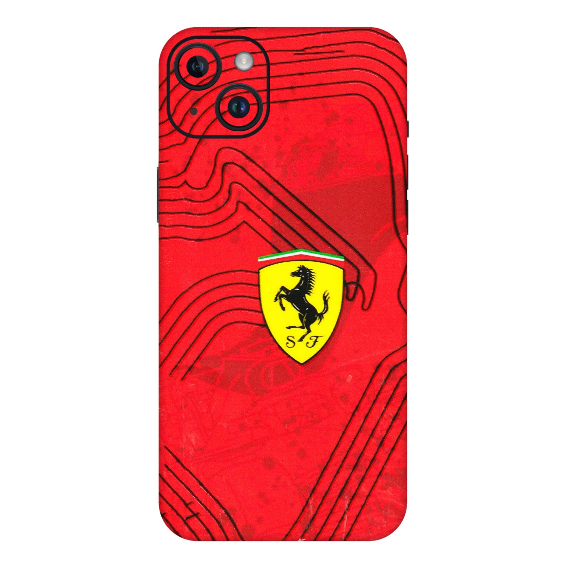 Apple iPhone Skins (All Models) - Red Ferrari Logo Stylish - 3D Embossed Finish (L-238) iPhone 14 Plus
