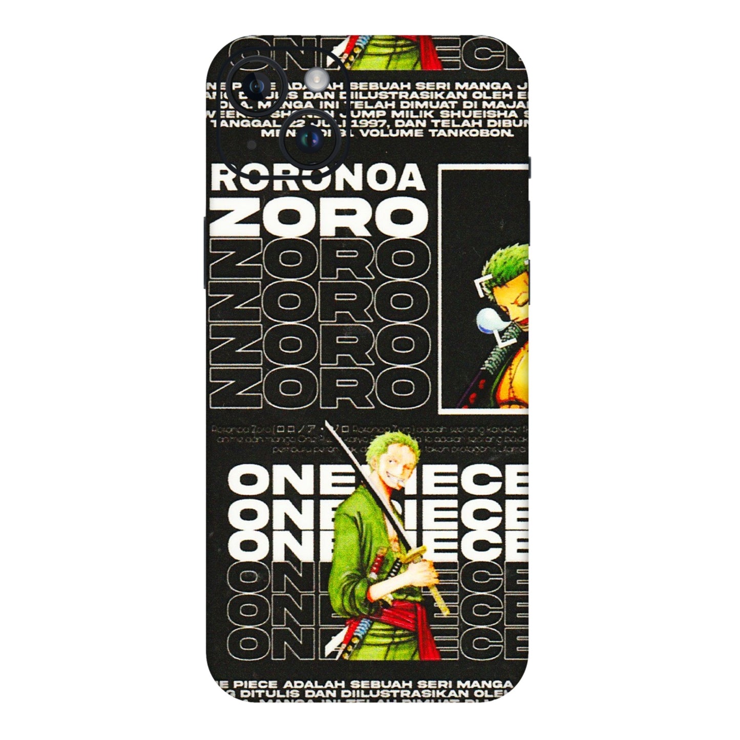 Apple iPhone Skins (All Models) - One Piece Zoro - 3D Embossed Finish (L-250) iPhone 14 Plus