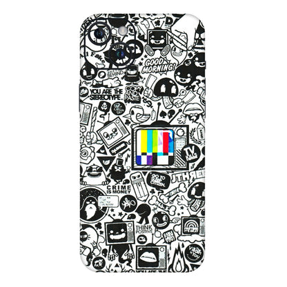 Apple iPhone Skins (All Models) - Doodles Positive Art - 3D Embossed Finish (L-263) iPhone 14 Plus