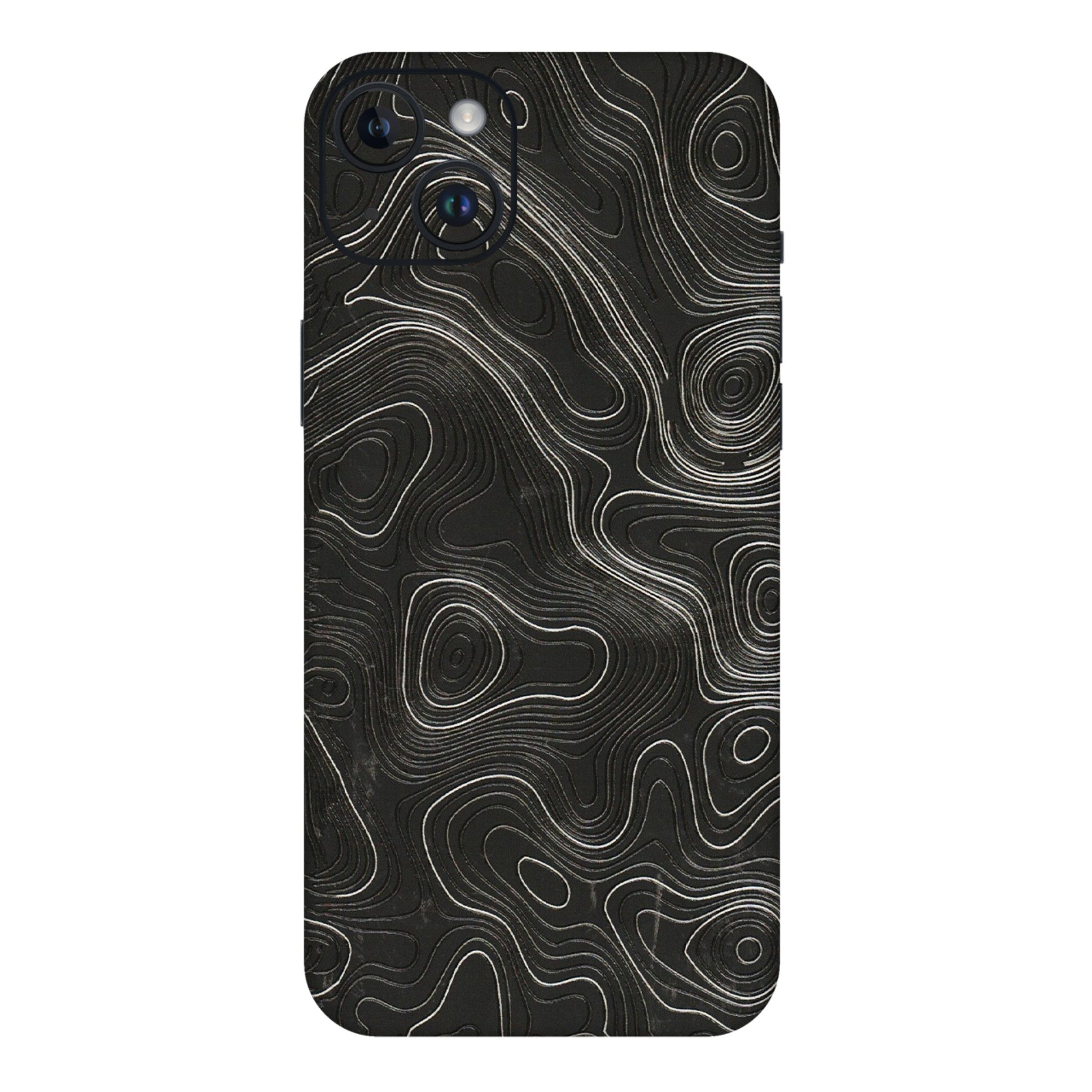 Apple iPhone Skins (All Models) - Abstract White Line Map - 3D Embossed Finish (L-269) iPhone 14 Plus