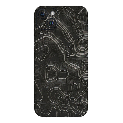 Apple iPhone Skins (All Models) - Abstract White Line Map - 3D Embossed Finish (L-269) iPhone 14 Plus