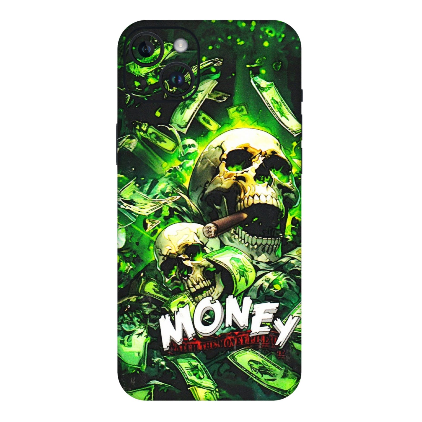 Apple iPhone Skins (All Models) - Skull Money - 3D Embossed Finish (L-303) iPhone 14 Plus