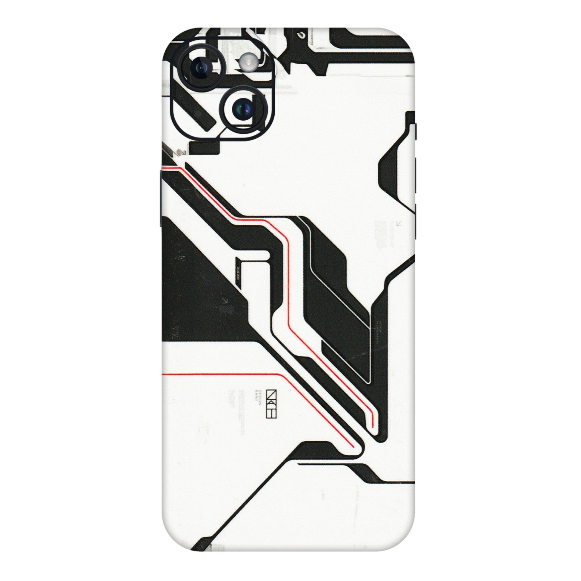 Apple iPhone Skins (All Models) - White Techy Logo - 3D Embossed Finish (L-312) iPhone 14 Plus