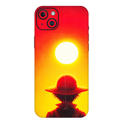 Apple iPhone Skins (All Models) - Cool Sunset With Monkey D.Luffy Anime - 3D Embossed Finish (L-329) iPhone 14 Plus