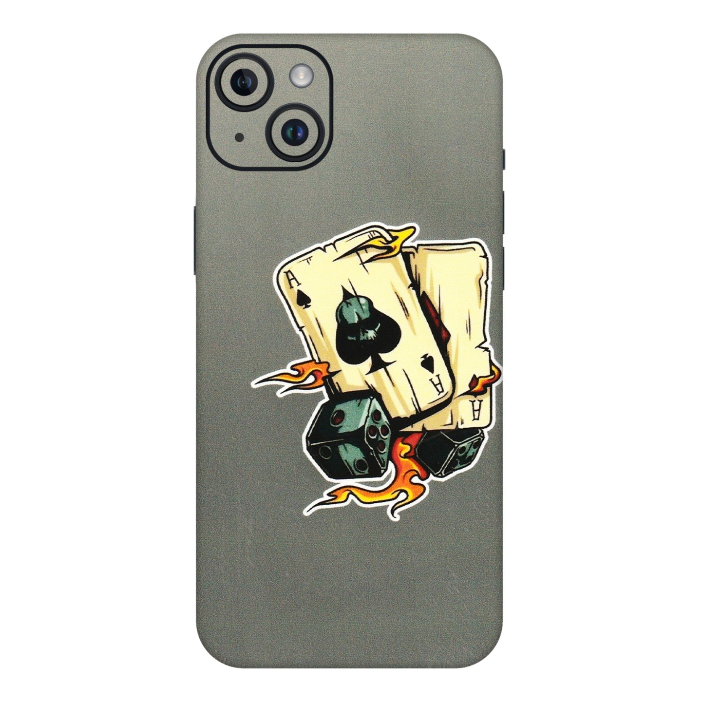 Apple iPhone Skins (All Models) - Grey Cards Of Ace - 3D Embossed Finish (L-77) iPhone 14 Plus