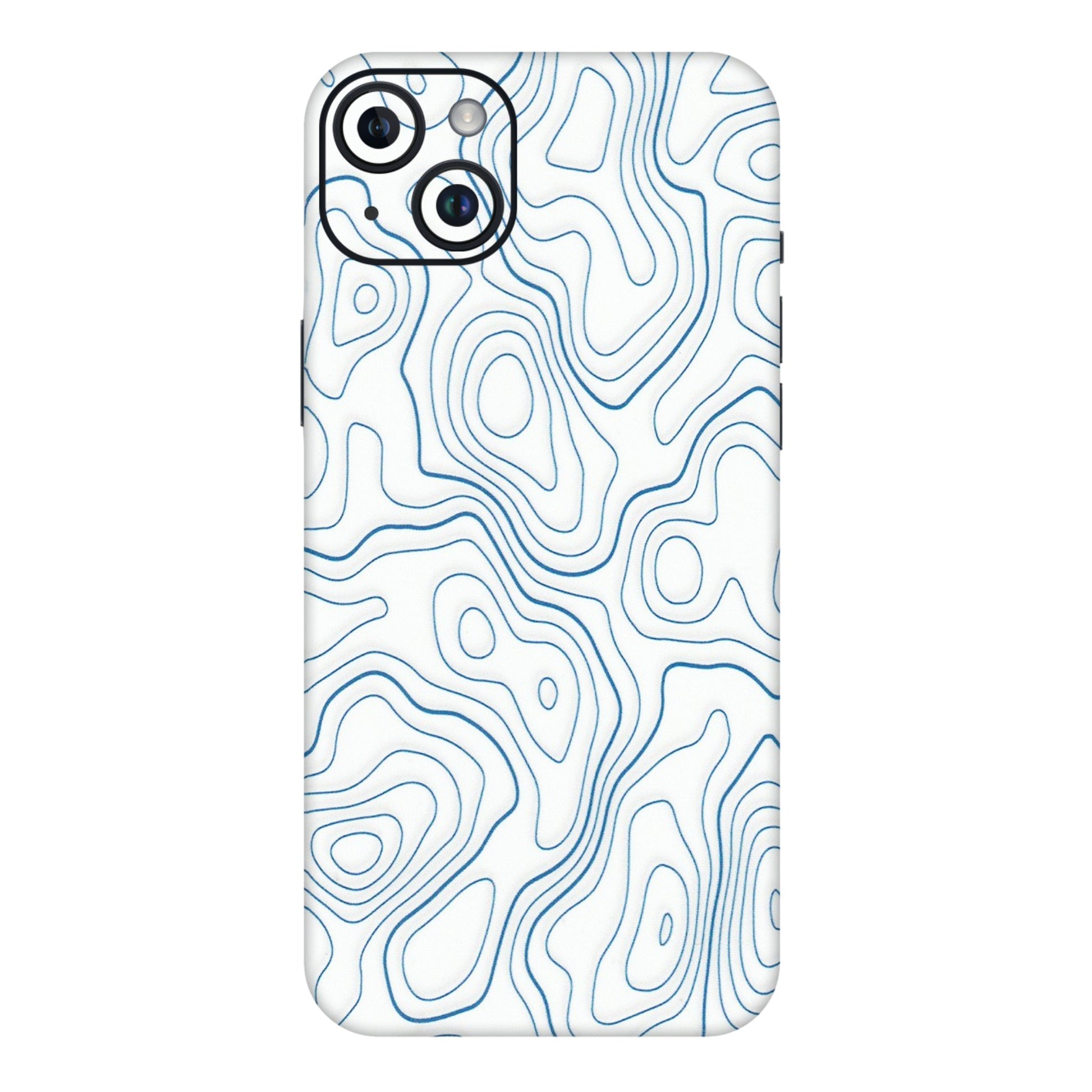 Apple iPhone Skins (All Models) - Blue And White Swirls - Matte Finish (M-139) iPhone 14 Plus