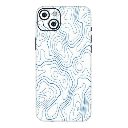 Apple iPhone Skins (All Models) - Blue And White Swirls - Matte Finish (M-139) iPhone 14 Plus