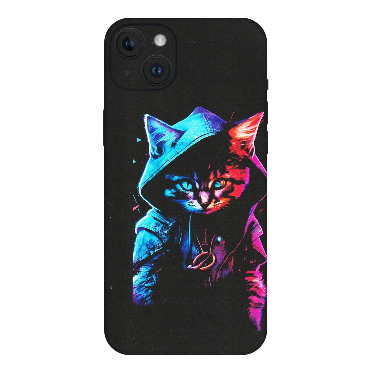 Apple iPhone Skins (All Models) - Cyberpunk Cat - Matte Finish (M-45) iPhone 14 Plus
